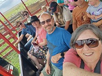 Aboard a tourist train to bison (photo Holger/Vicky). Aboard a tourist train to bison (photo Holger/Vicky).