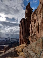 The Camel is enjoying sunshine, with clouds accumulating behind him, but still no snow in sight. The Camel is enjoying sunshine, with clouds accumulating behind him, but still no snow in sight.