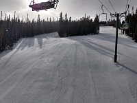 First day of the downhill skiing season - note the volume of people on the slope. First day of the downhill skiing season - note the volume of people on the slope.