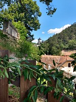 Karlštejn from cemetery stairs. Karlštejn from cemetery stairs.