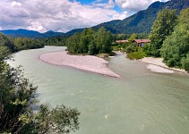 Green-blue alpine River Isar. Green-blue alpine River Isar.