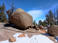A few feet lower, at Vedauwoo, snow is hard to find.