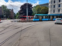 Solliplass: tram in the fountain.