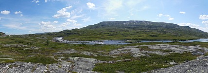 Řeka Bjoreio vytéká z Hardangerviddy