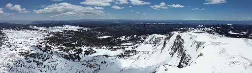 Snowy Range: from 10,500 feet up it's not hot, but full of snow.