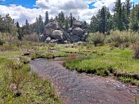 Hike to the End of the Road: rocks in Crow Creek bend.